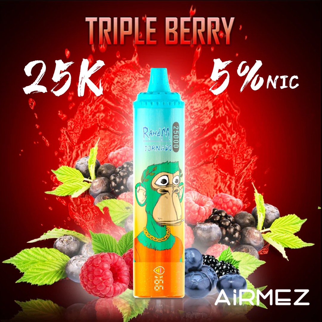 Airmez Tornado 25K – 25,000 Puffs, Smart Display, Dual-Mesh, Rechargeable, EU Stock