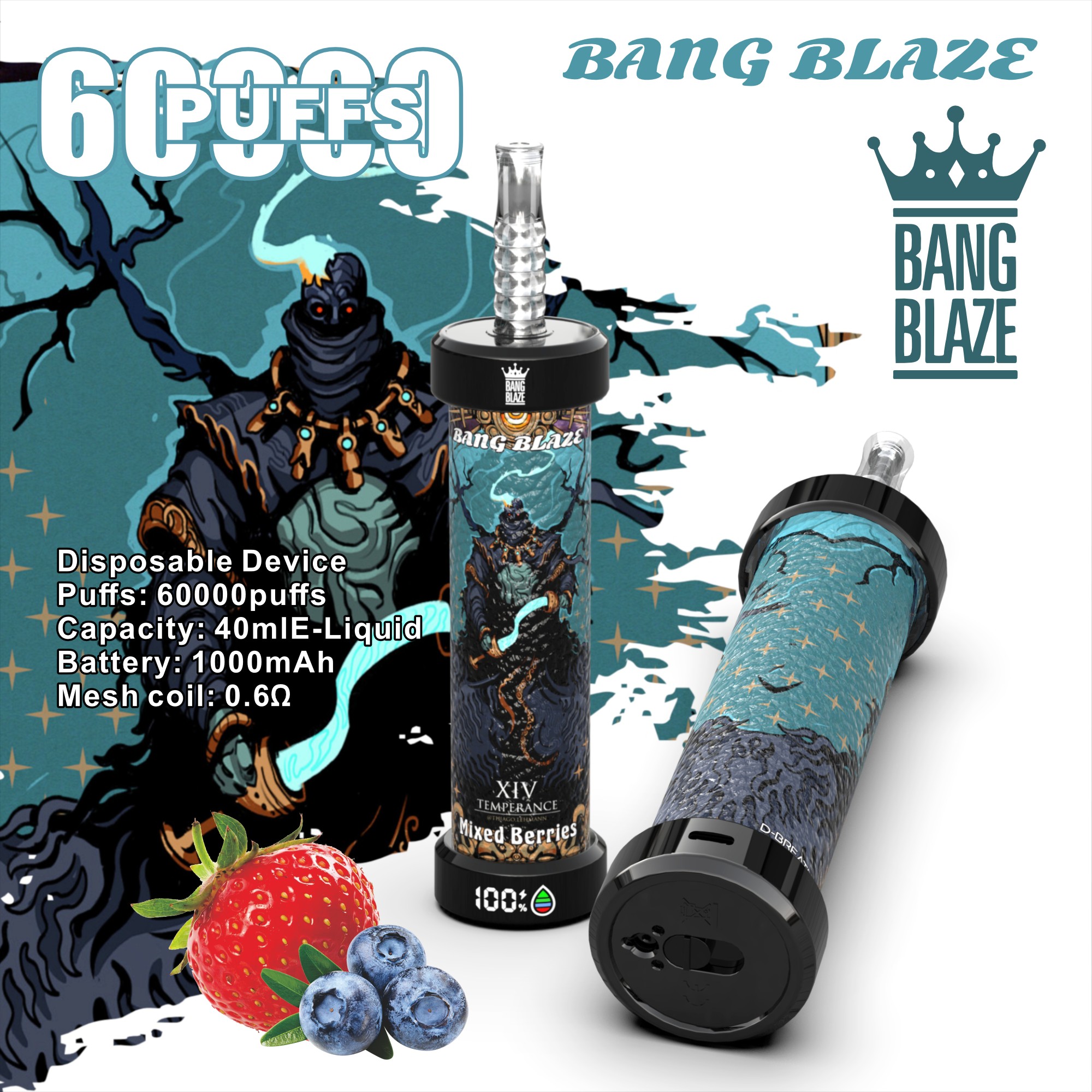 Bang Blaze 80000 Puffs DTL Shisha Big Cloud Airflow Adjustable Disposable Vape
