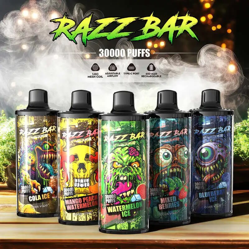 Razz Bar 30K 30000 Puffs Disposable Vape Rechargeable High Capacity EU Warehouse Fast Delivery