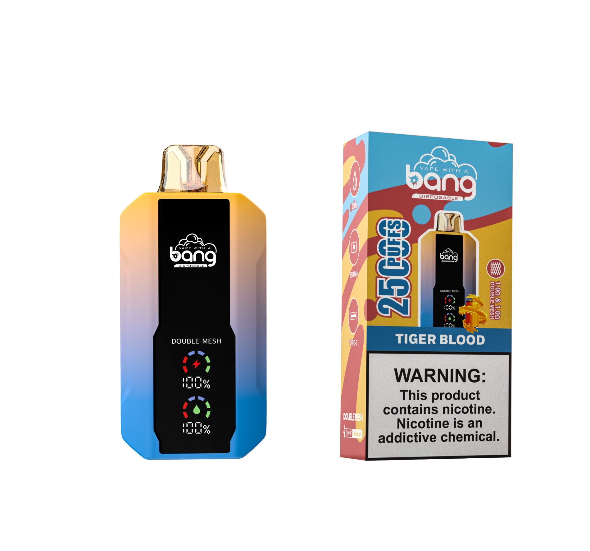 Bang DSK005 B25S 25000 Puffs Disposable Vape Mesh Coil Type-C Rechargeable EU Warehouse Ship