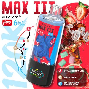 Fizzy Max III Pro 6-in-1 120K Puffs Vape – Multi Flavor Big Puff Disposable Vape Wholesale Supply