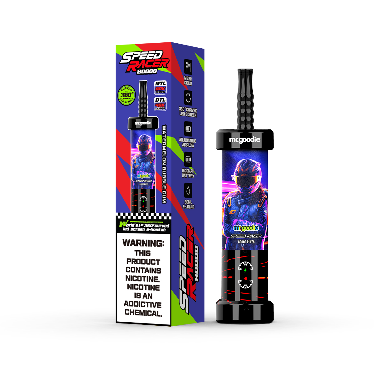 Mr.Goodie 80K Shisha Curved LED Screen 80000 Puffs E-Hookah