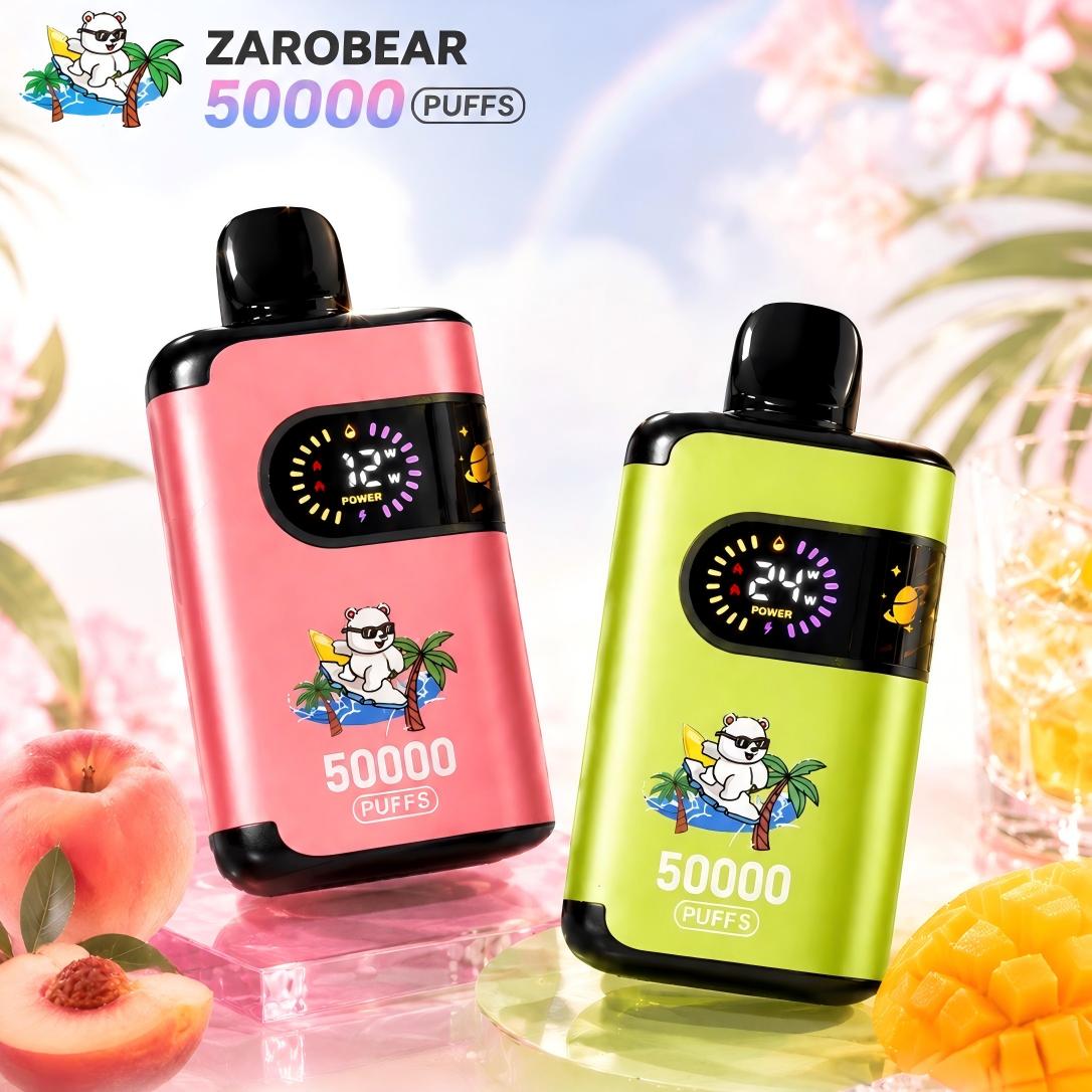 Zarobear 50K Disposable Vape – 50000 Puffs Adjustable Airflow & Voltage Type-C EU Warehouse Shipping