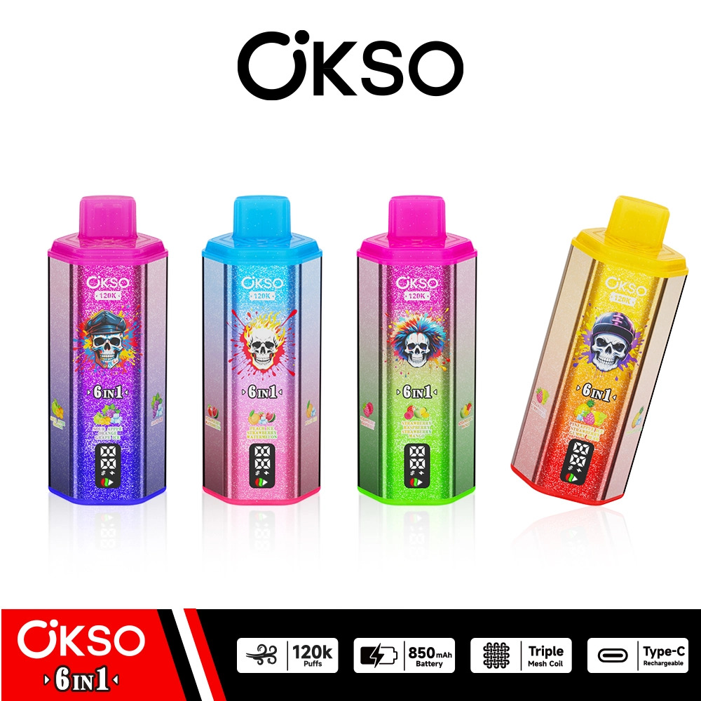 OKSO 120K Puffs 6 IN 1 Big Puff Vape – Multi Flavor Disposable Vape Wholesale Price, Germany Stock 3-7 Days Delivery